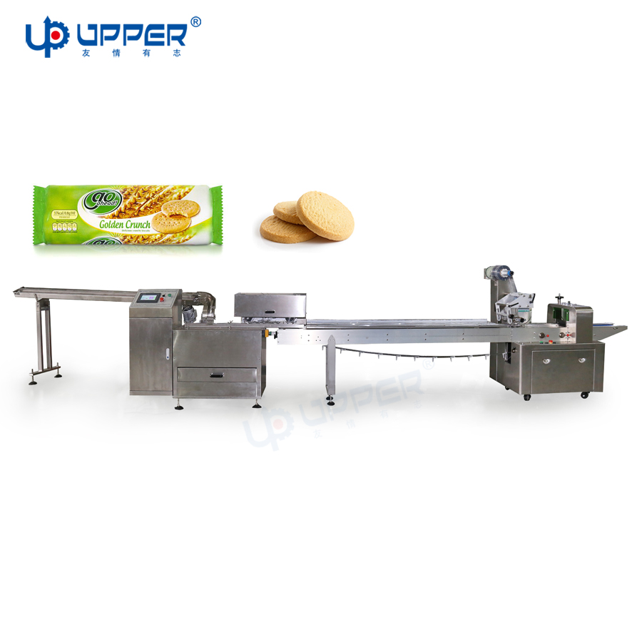 Máquina de embalaje de galletas con apilador