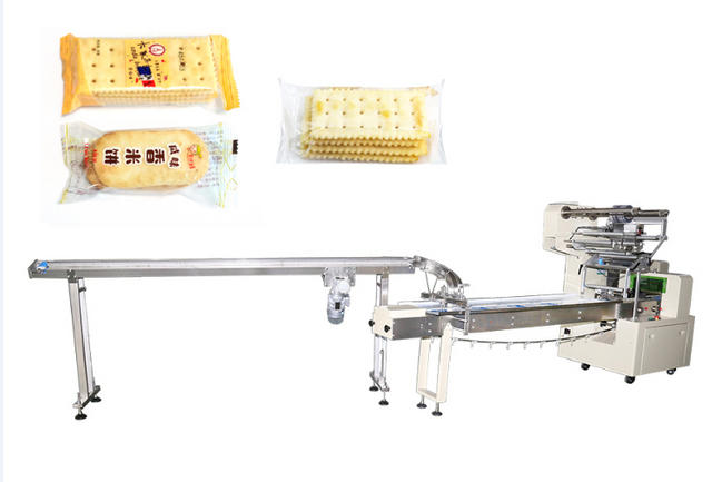 Máquina de embalaje de galletas con el alimentador